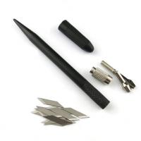 防滑雕刻笔刀(黑色) 模型DIY 高碳钢 木雕纸雕橡皮章模型笔刀套装