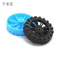 2*20mm窄款塑料车轮 手工创客材料DIY玩具车轮子stem小型模型配件