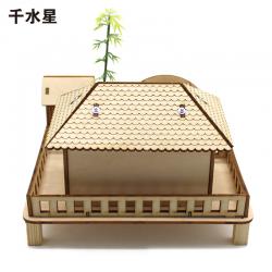 拼装水磨坊1号(含1棵竹子) DIY沙盘建筑模型小屋房屋模型摆件