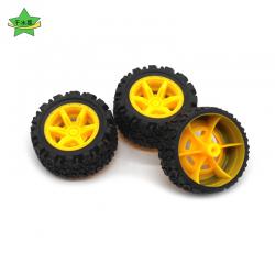 2*40mm粗纹橡胶车轮 DIY拼装模型玩具车轮子手工四驱车制作...