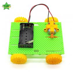 齿轮传动小车1号 diy马达小制作中小学生手工拼装电动玩具车材料