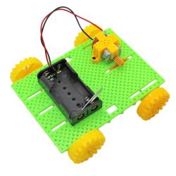 齿轮传动小车1号 diy马达小制作中小学生手工拼装电动玩具车材料