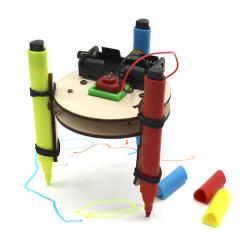 [星之河畔]三足涂鸦机器人 儿童小学生木制创意DIY手工拼装模型小制作玩具