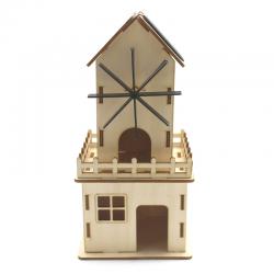 [星之河畔]太阳能小房子 儿童创意木制DIY现代建筑拼装模型玩具科技小制作