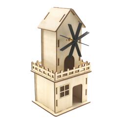 [星之河畔]太阳能小房子 儿童创意木制DIY现代建筑拼装模型玩具科技小制作