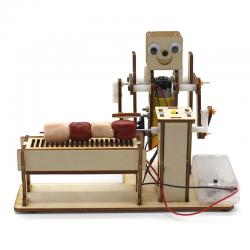 [星之河畔]烧烤机器人 小学生趣味科技小制作创意木制DIY手工拼装模型玩具