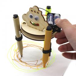 [星之河畔]三足涂鸦笔 儿童创意木制DIY手工拼装模型玩具材料包科技小制作
