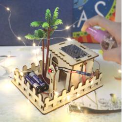 [星之河畔]椰子树下小房子(送喷瓶) DIY拼装小制作玩具幼儿园手工课区域材料