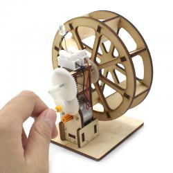[星之河畔]手摇发电转轮模型 儿童物理电学实验DIY科技拼装小制作steam教具