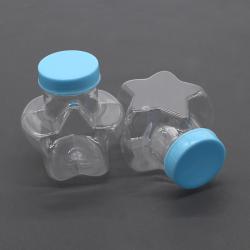 蓝盖星星瓶子高66mm创意手工塑料瓶diy材料零配件收纳分类收集...