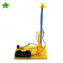 diy声光地震报警器 物理实验模型玩具手工拼装震动感应简易地震仪