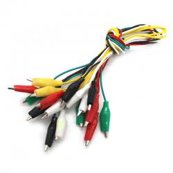 彩色鳄鱼夹线 连接线 电子线材 测试线 电子电路DIY 玩具 10根