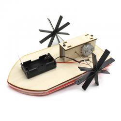 [星之河畔]电动明轮船DIY船模小学stem创客套件船模拼装玩具科技小制作