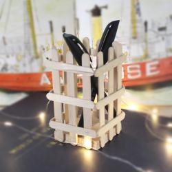 [星之河畔]简易雪糕棒笔筒 DIY小制作手工拼装木棒材料包 益智玩具组装套装
