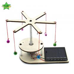 太阳能旋转铃铛光能转换电能科学实验玩具儿童DIY电动模型小制作