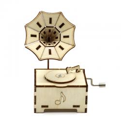 [YM2]唱片机音乐盒1号木板拼装科技小制作DIY小发明儿童手工材料