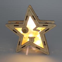 星星灯手动拼装可涂色玩具科学木制手工积木儿童女孩生日礼物摆件