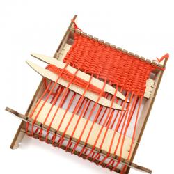 织布机diy科技小制作儿童学生拼装木制手工织布机科学实验材料包