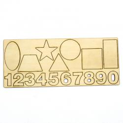 [星之河畔]认识数字与形状椴木板切割阿拉伯数字板可涂色学生教学材料手工配件