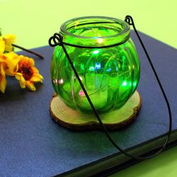 [星之河畔]可爱手提玻璃灯 儿童手工创意diy发光彩色装饰木质简约节日礼物摆件
