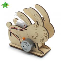 手摇发电兔子款儿童科学实验模型玩具材料包DIY科技小制作小学生