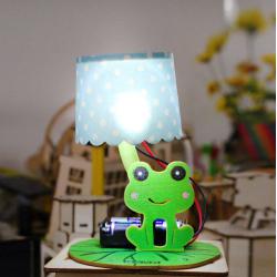 青蛙小台灯2号彩色迷你桌面小摆件diy科技小制作儿童手工拼装材料