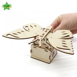 涂色机械蝴蝶2号 亲子diy手工玩具创意小发明科技小制作手摇模型