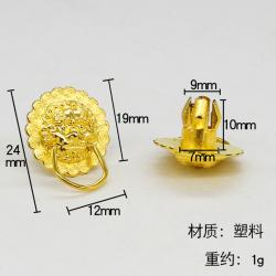 狮子头拉扣(金色-面19脚长10mm)10个