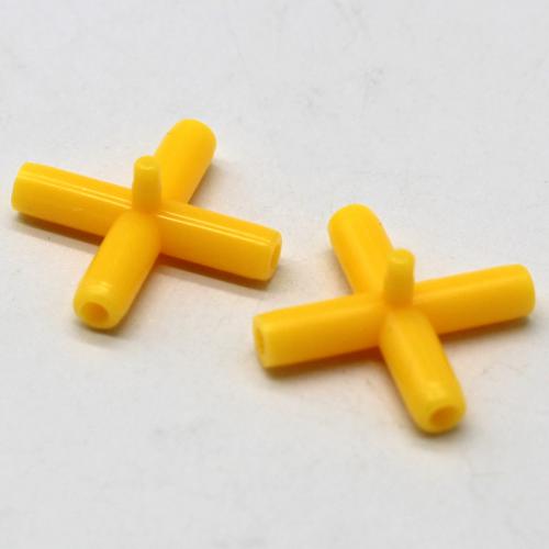 2厘米X2厘米四通管(内孔2mm)黄色1个