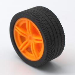 2*40mm细纹橡胶车轮(黄色) (1个)