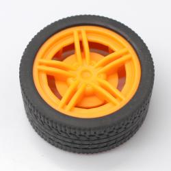 2*40mm细纹橡胶车轮(黄色) (1个)
