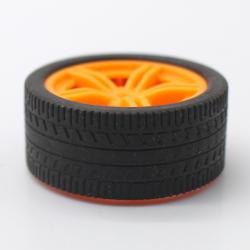 2*40mm细纹橡胶车轮(黄色) (1个)