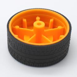 2*40mm细纹橡胶车轮(黄色) (1个)