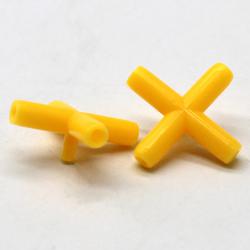 2厘米X2厘米四通管(内孔2mm)黄色1个