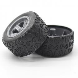 2.5*38mm粗纹路车轮(黑皮银毂)(1包4个)